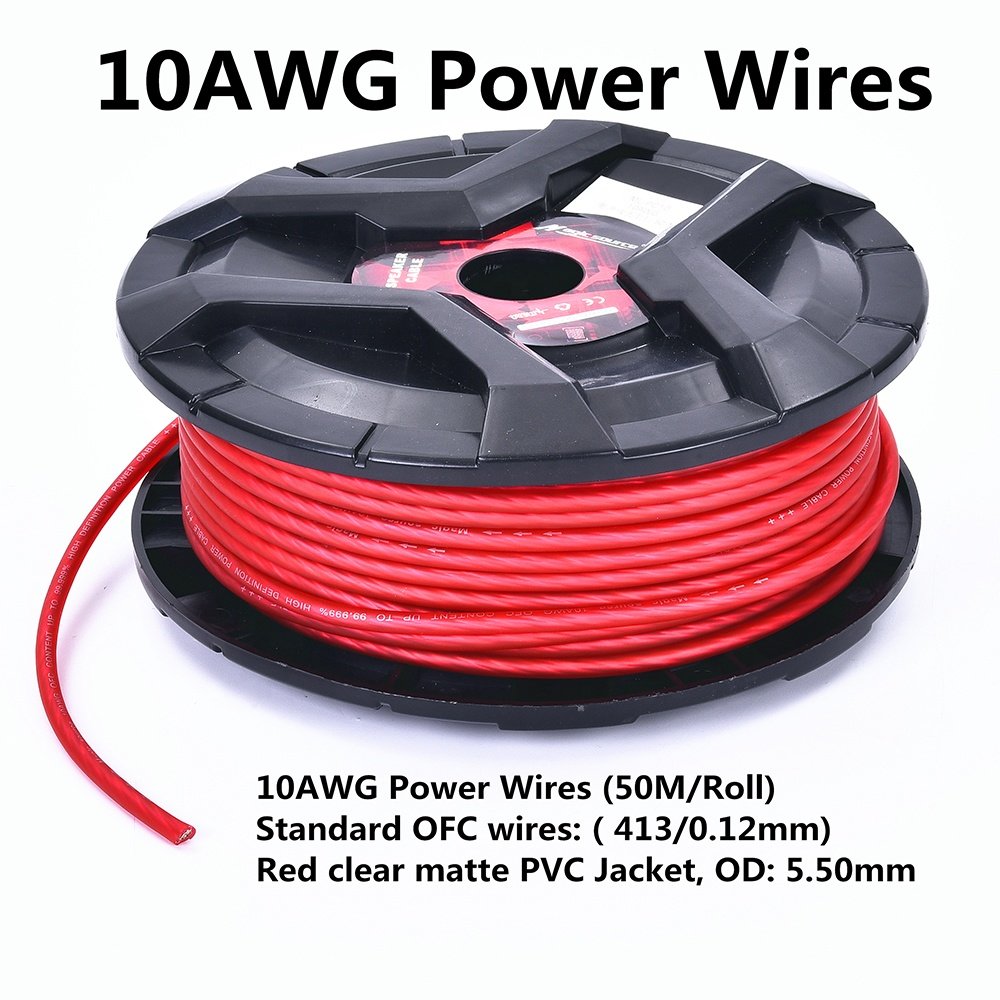 10 Gauge Wire OFC-Primary Automotive Wire,Car Amplifier Power & Ground Cable,Battery Cable,Car Audio Speaker Stereo 10ga