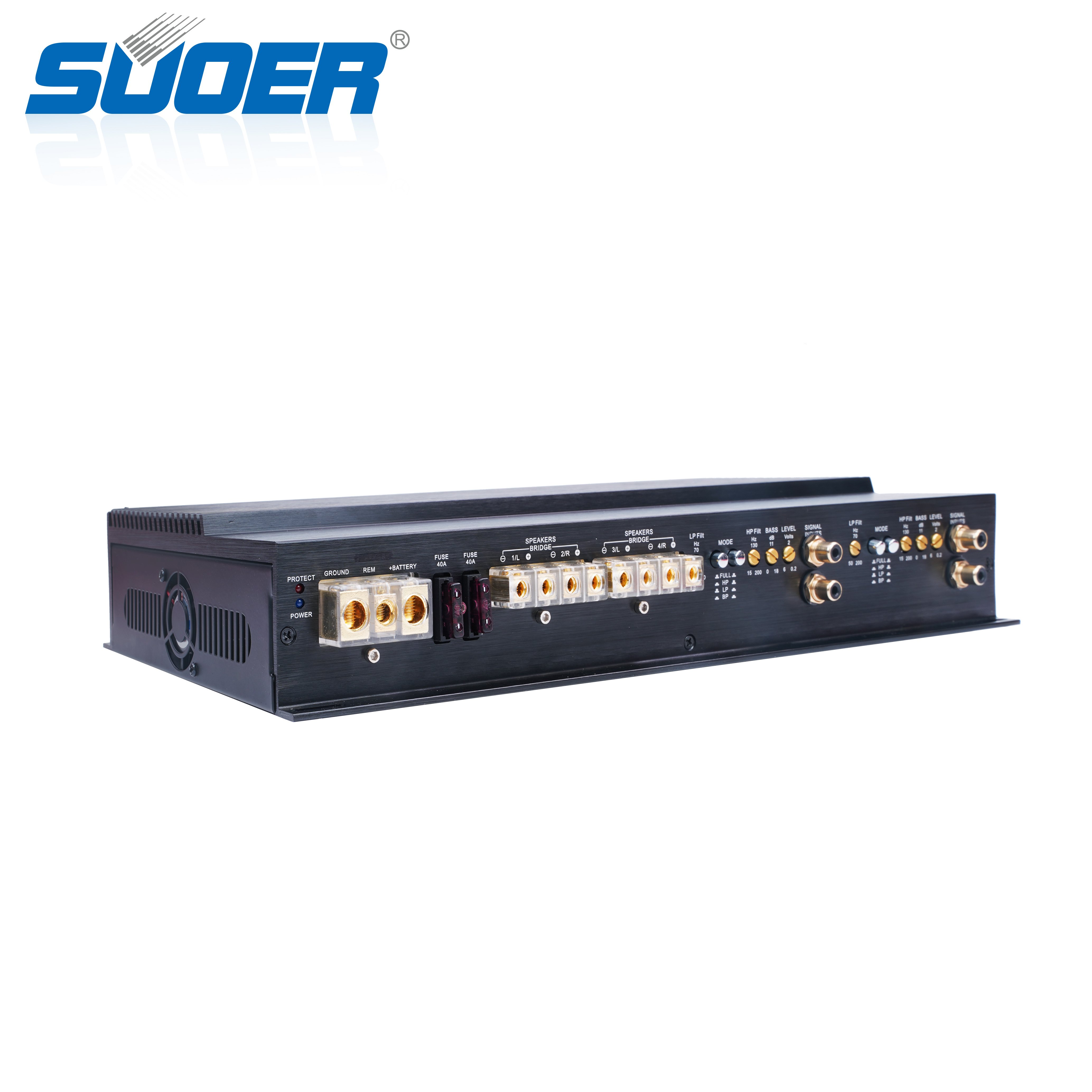 Suoer CR-4120 High Quality 4 Channel 1800w Max High-class Car Amplifiers 4*120 Watts