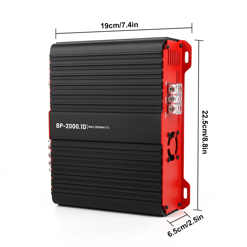 QMF BP-2000.1 Class D Monoblock Amplifier RMS 2000W 12V Car Power Amplifier Car Audio Amplifier