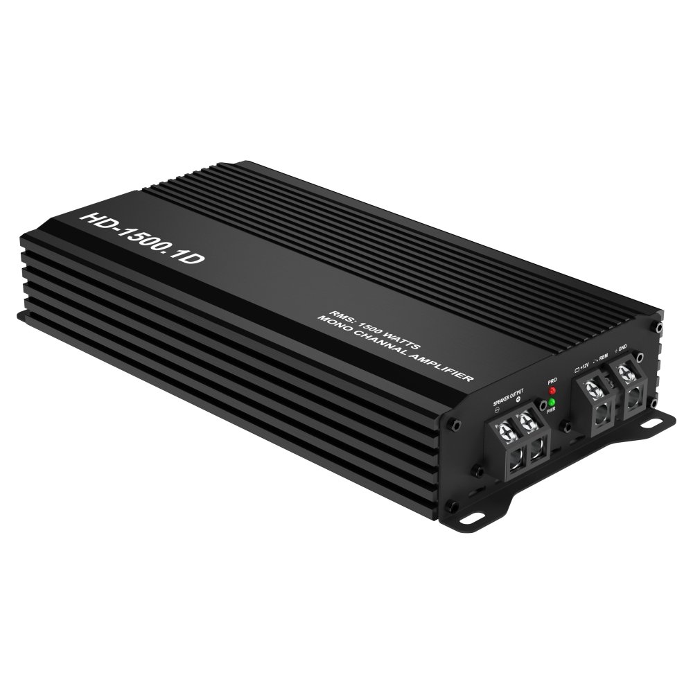 HD-1500.1D Class D Monoblock RMS 1*1500W Max 4500w Compact Size High Power Car Amplifier 12V