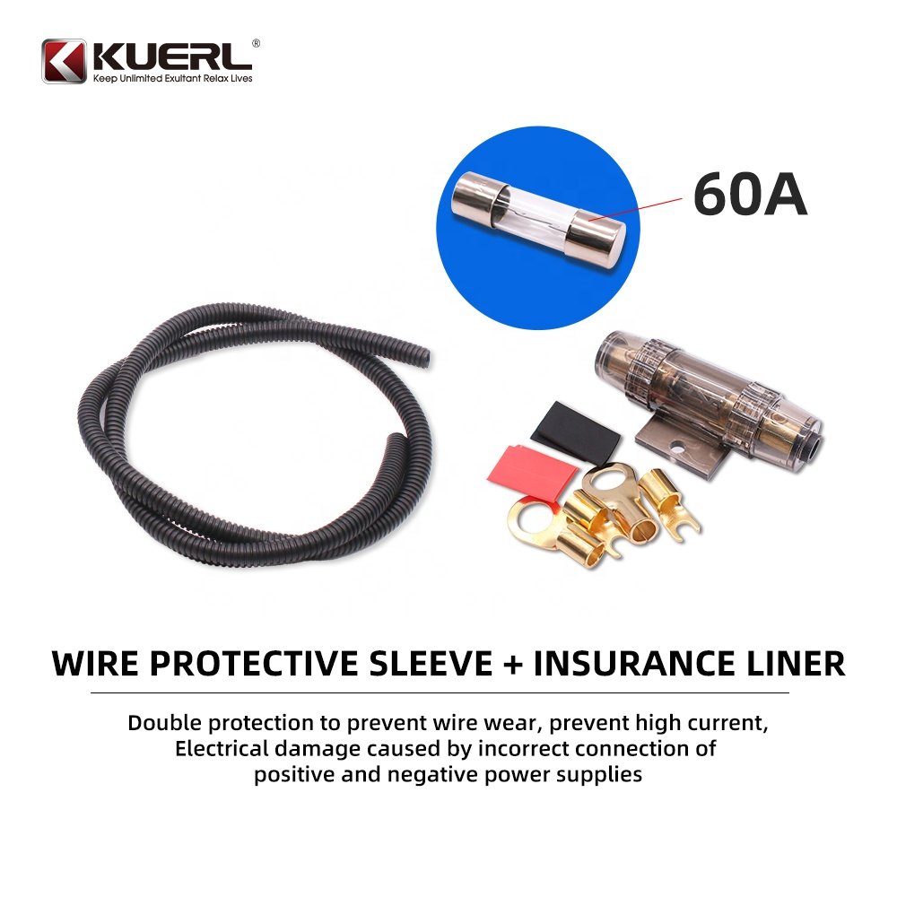 Kuer New Product Car Amplifier Wiring Kit Hot Selling High Quality AMP Wiring Kit 4GA Car Audio Wiring Kits