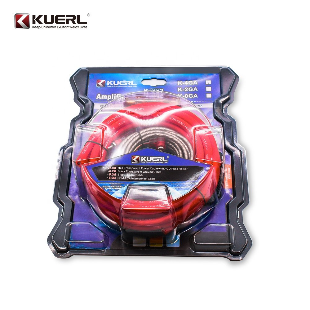 Kuer New Product Car Amplifier Wiring Kit Hot Selling High Quality AMP Wiring Kit 4GA Car Audio Wiring Kits