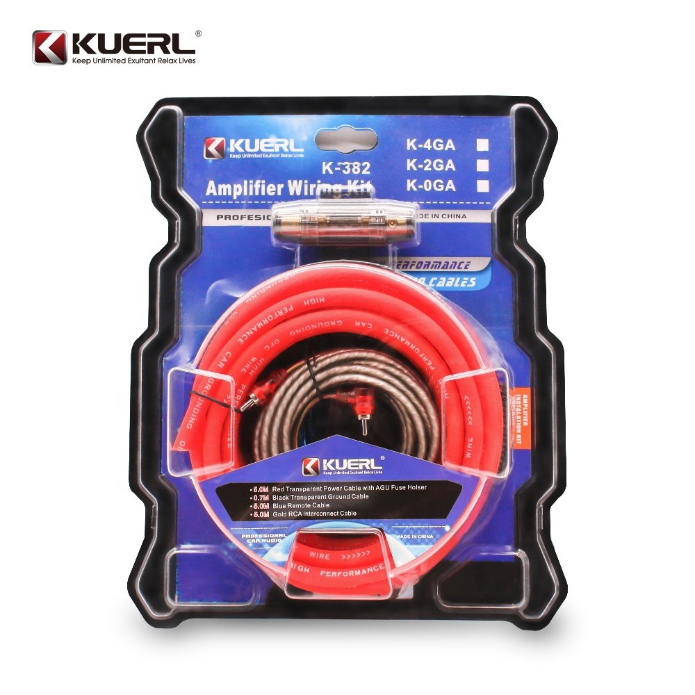 Kuer New Product Car Amplifier Wiring Kit Hot Selling High Quality AMP Wiring Kit 4GA Car Audio Wiring Kits