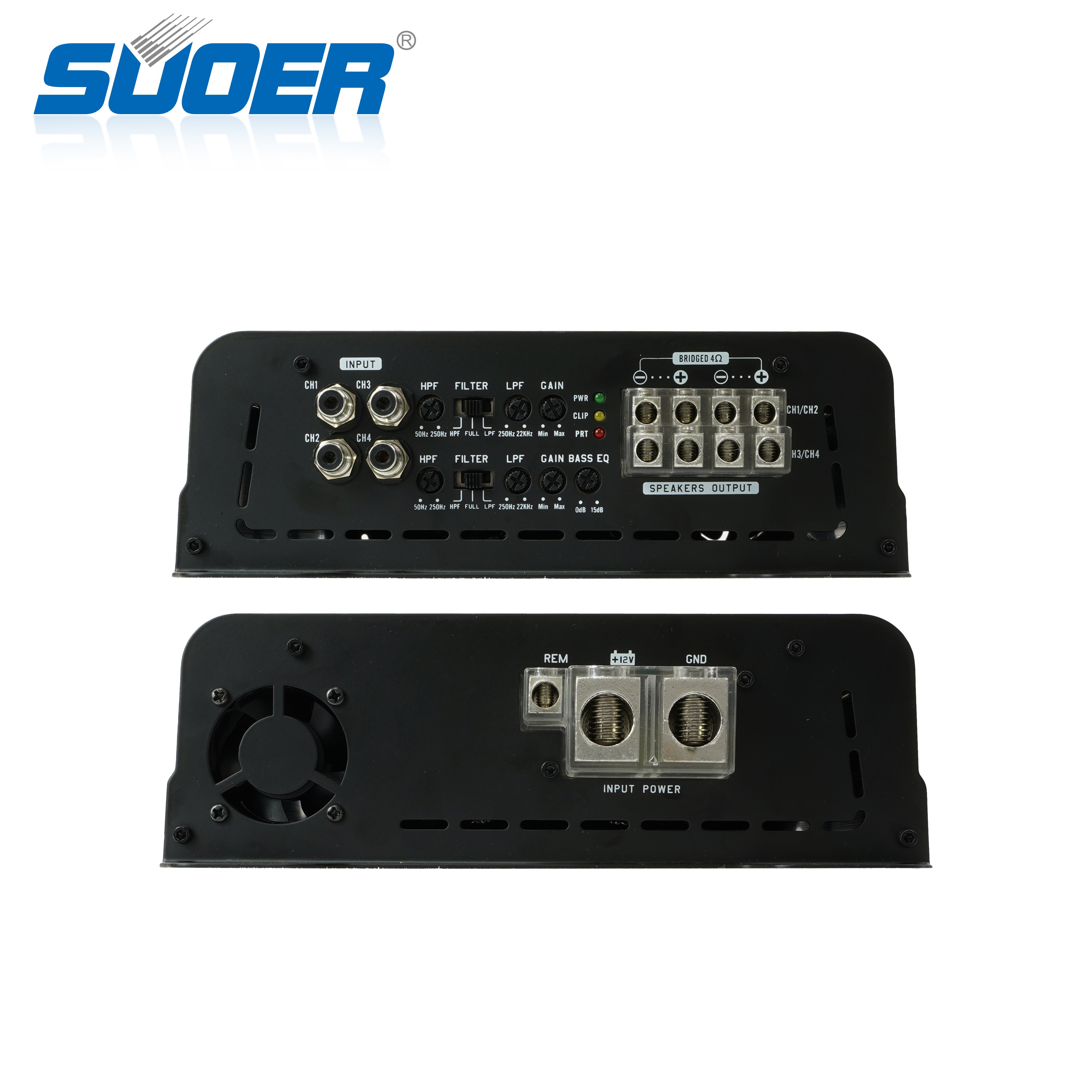 Suoer 2000/3000/5000/8000 Watts Mono Channel Class D Car Amplifier
