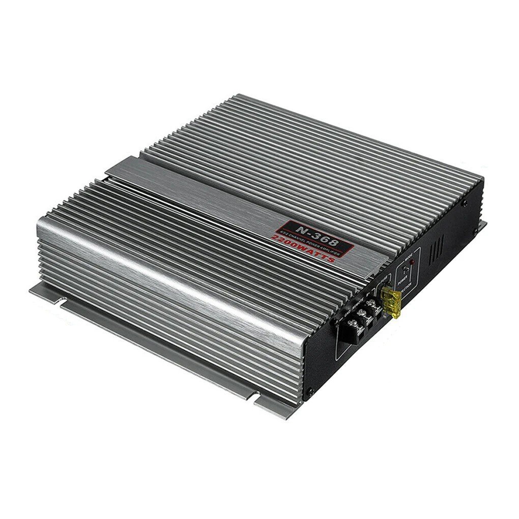 2-Channel 12V Car Power Amplifier Class A/B Digital Stereo Surround Passive Subwoofer Audio Player for Cars Max 2200W