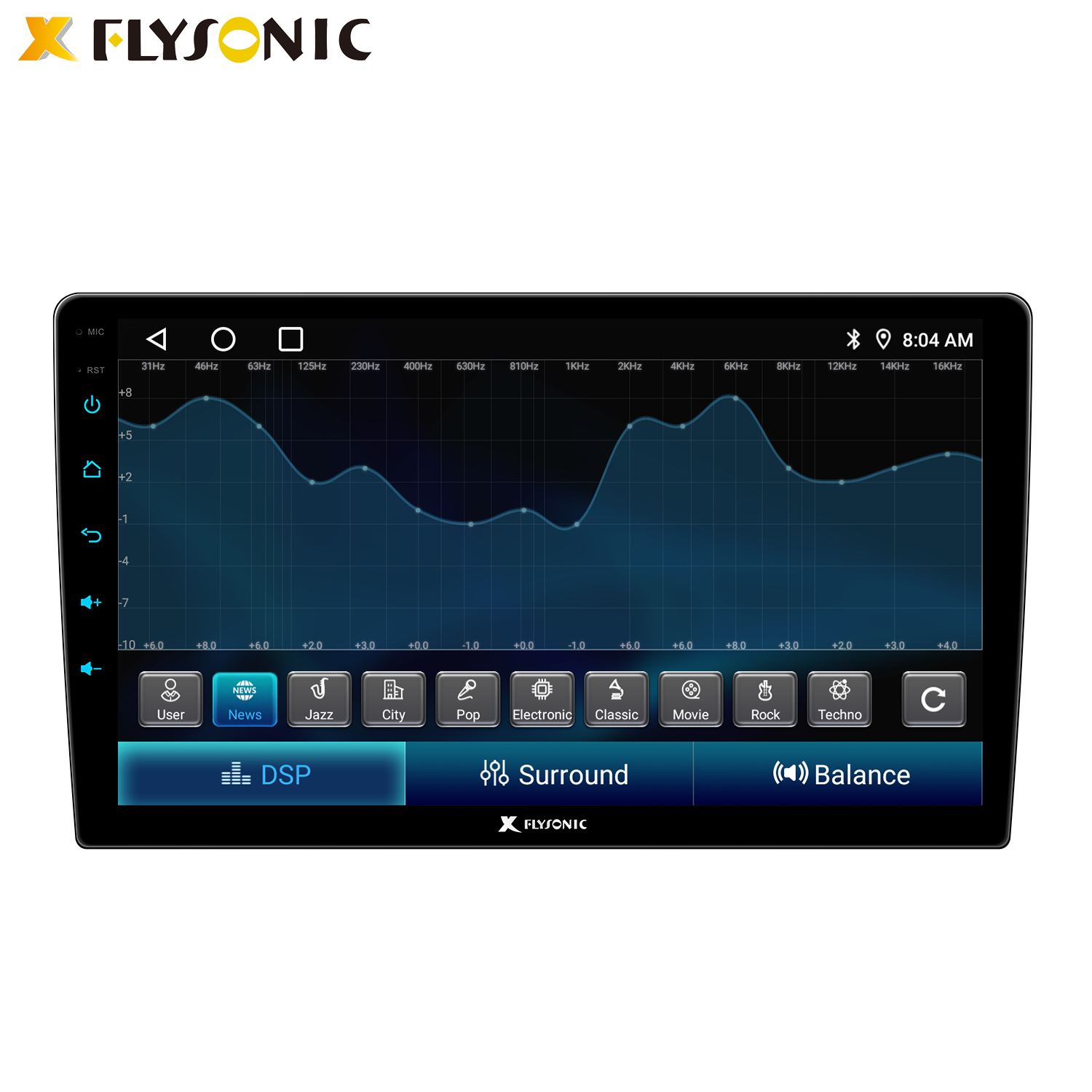 Flysonic 2 Din 9 Inch Universal Android System Subwoofer Mirror Link Wifi GPS Full Touch Screen car video