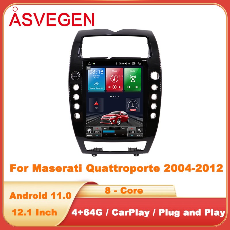 Android 12.0 Vertical Screen 12.1 '' Gps Navigation Car Video Player for Maserati Quattroporte 2008-2012 with Carplay
