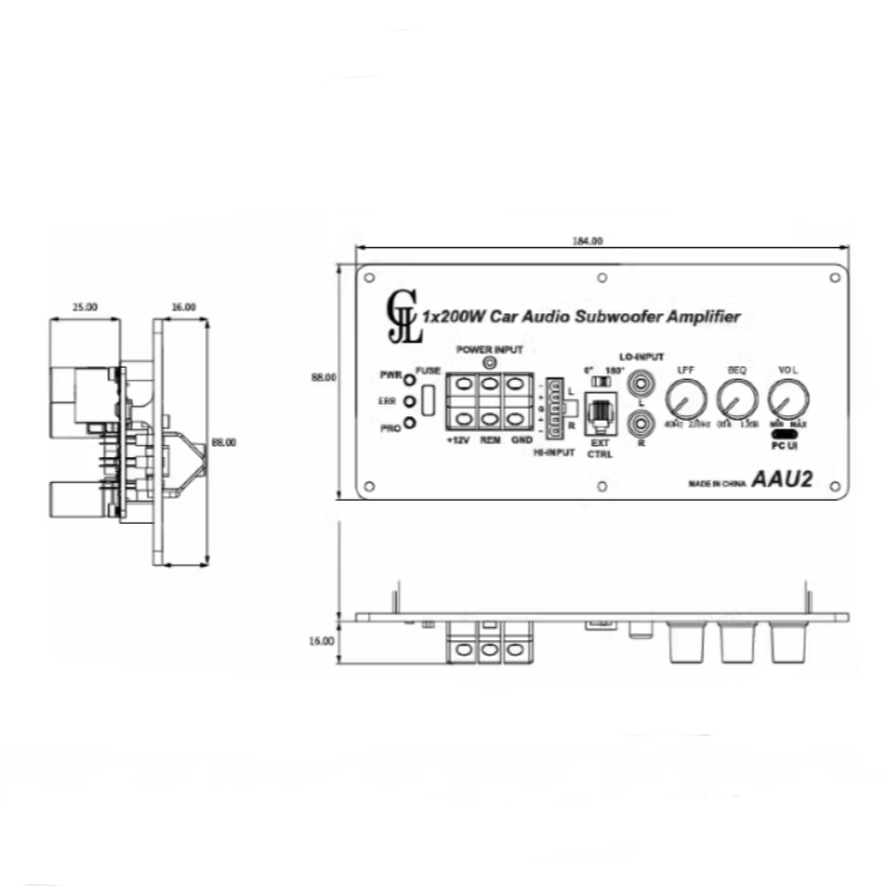 Car ultra Thin Audio Modification DSP Computer Tuning High and Low Level AAU2 200W Car Class D High-power Amplifier