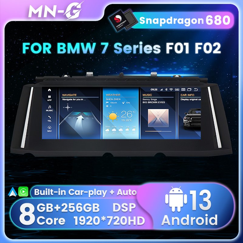 MEKEDE Android 8+256GB Android CAR VIDEO for Bmw 7 Series F01 F02 2009-2012 Cic Nbt F01 Car-play Car Radio Android Auto