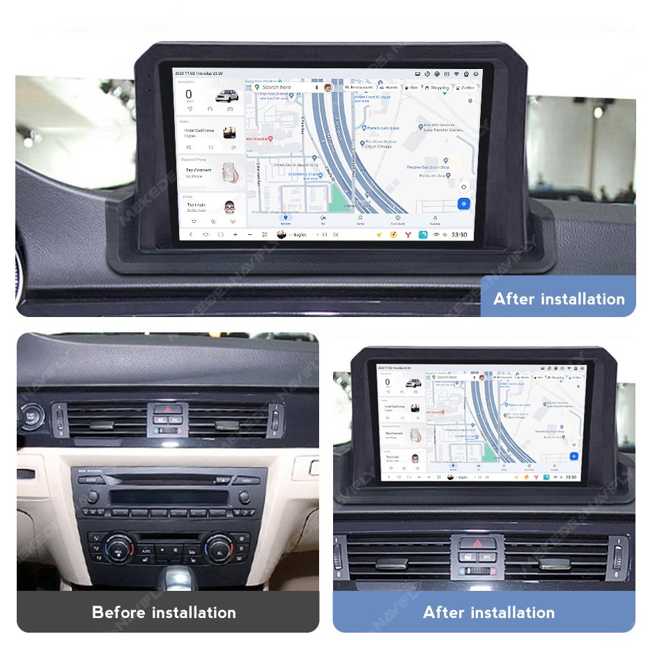 MEKEDE DUDU 7 2K Screen Stereo Audio Android Car DVD Stereo Touch Dashboard Wireless Car-play for BMW E90 E91 E92 E93