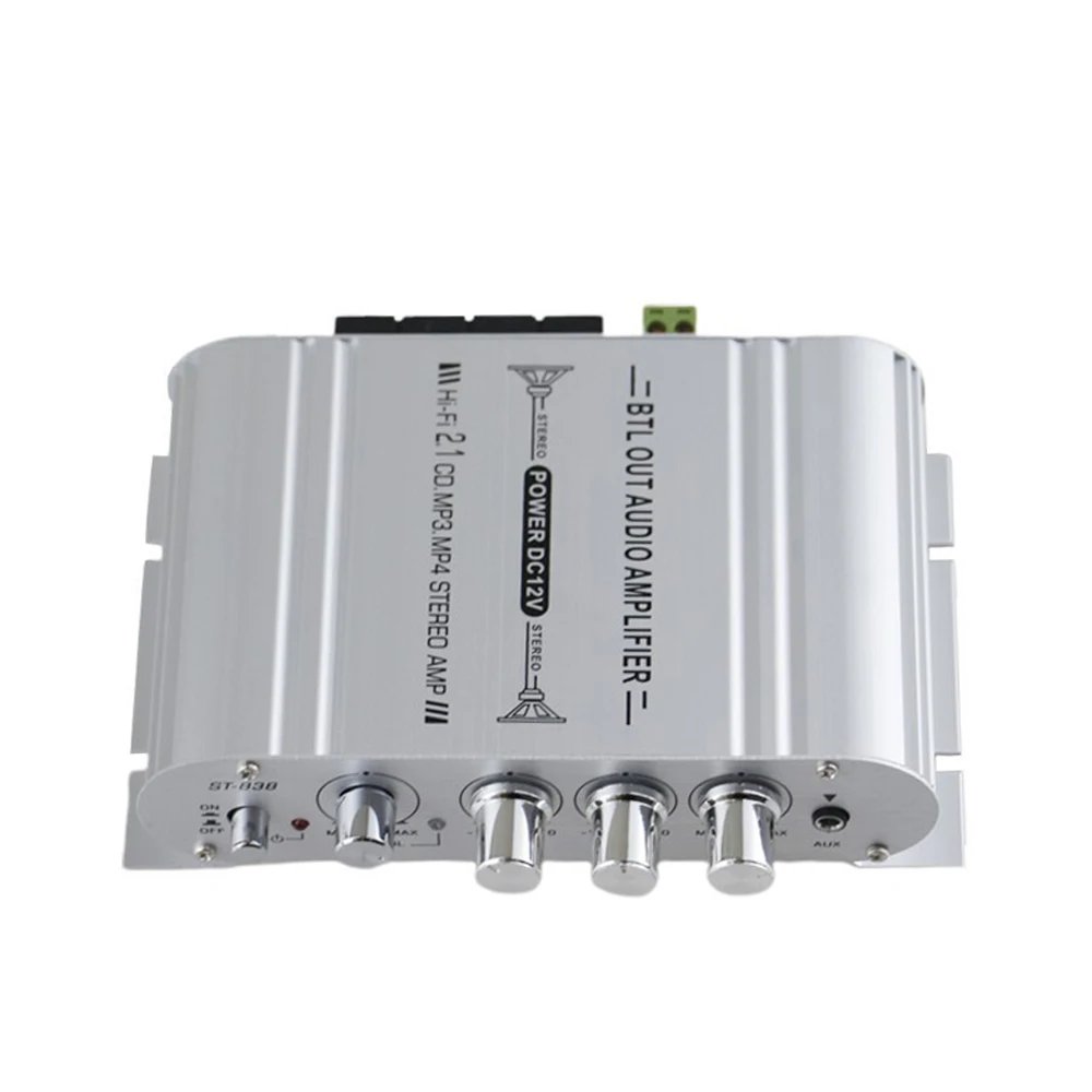 Hi-Fi Power Amplifier 2.1CH Subwoofer Stereo Audio Player Car Motorcycle Home Power Amplifier