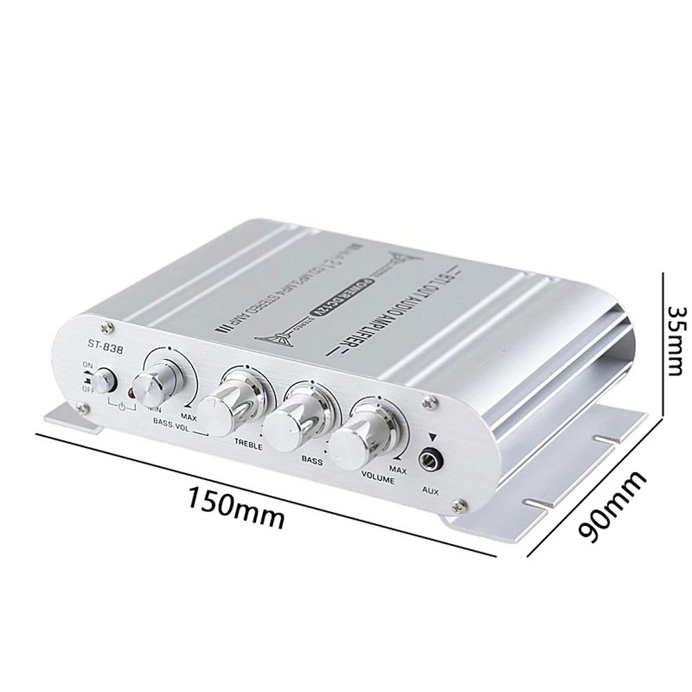 Hi-Fi Power Amplifier 2.1CH Subwoofer Stereo Audio Player Car Motorcycle Home Power Amplifier