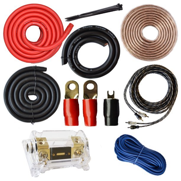 Custom Car Audio OFC 0 Gauge Subwoofer Wire Kit Amplifier Amp Install Wiring Kit with Double Blister Package