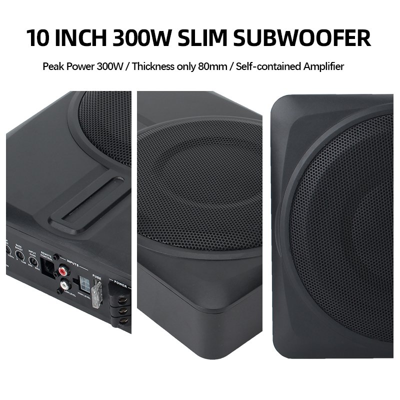 Car Woofer with Amplifier Bass 10inch Slim Subwoofer 400W Active Under Seat Subwoofer