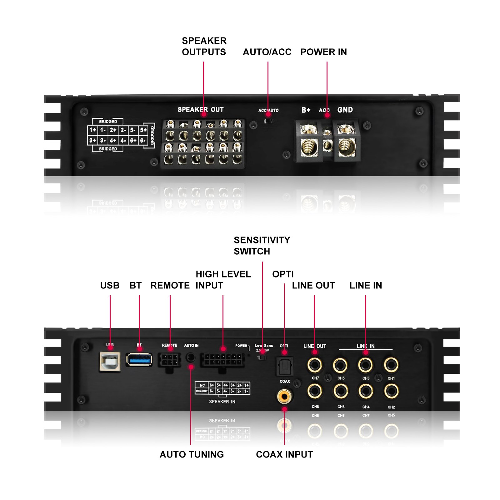 AudioWinner T68.6D Custom Auto Sound Power Amp Digital Processor Amplifiers Car Dsp Amplifier