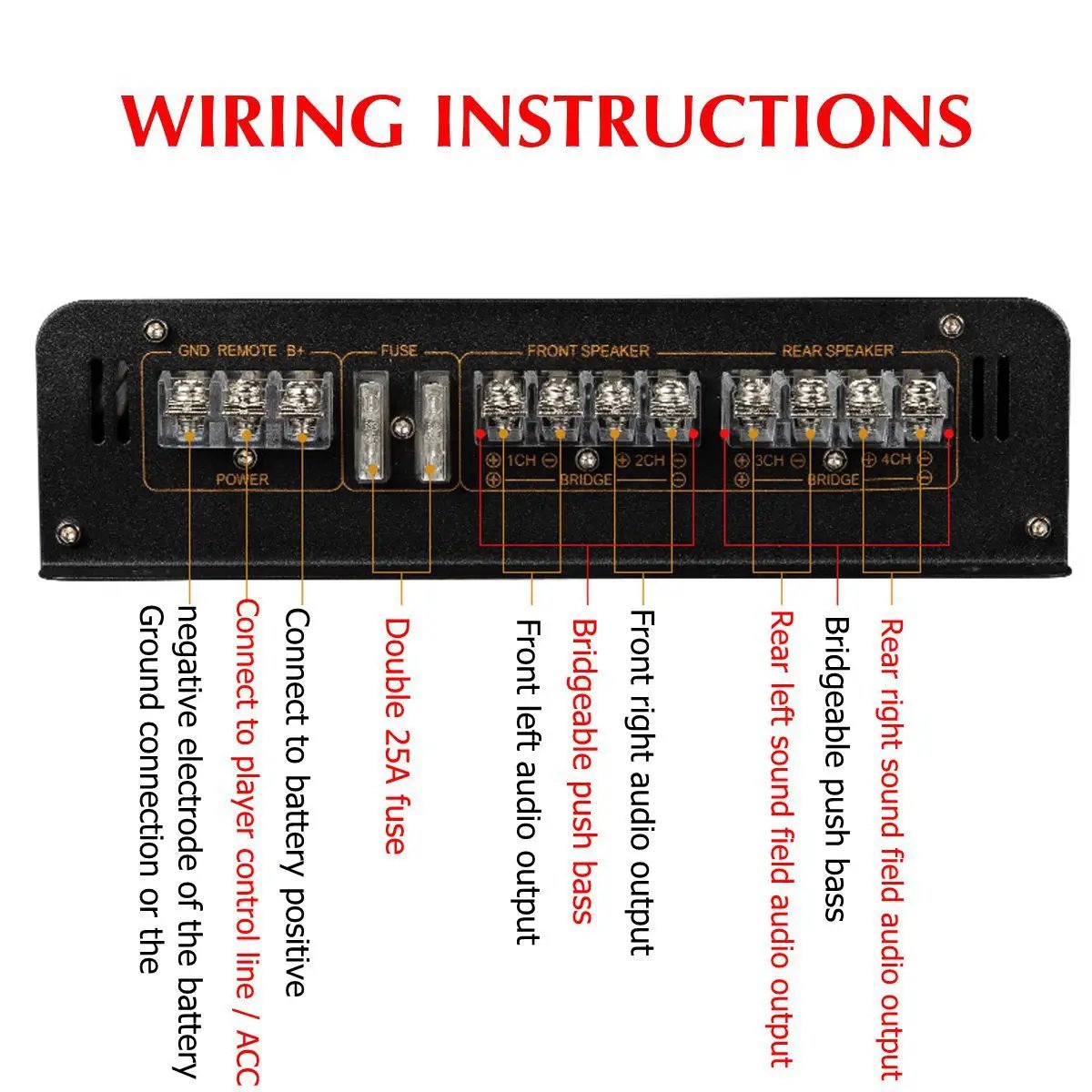 Car Power Amplifier Car Audio Multimedia Player 4500W 4 Channel High Power Vehicle Automobile Audio Power Amplifier