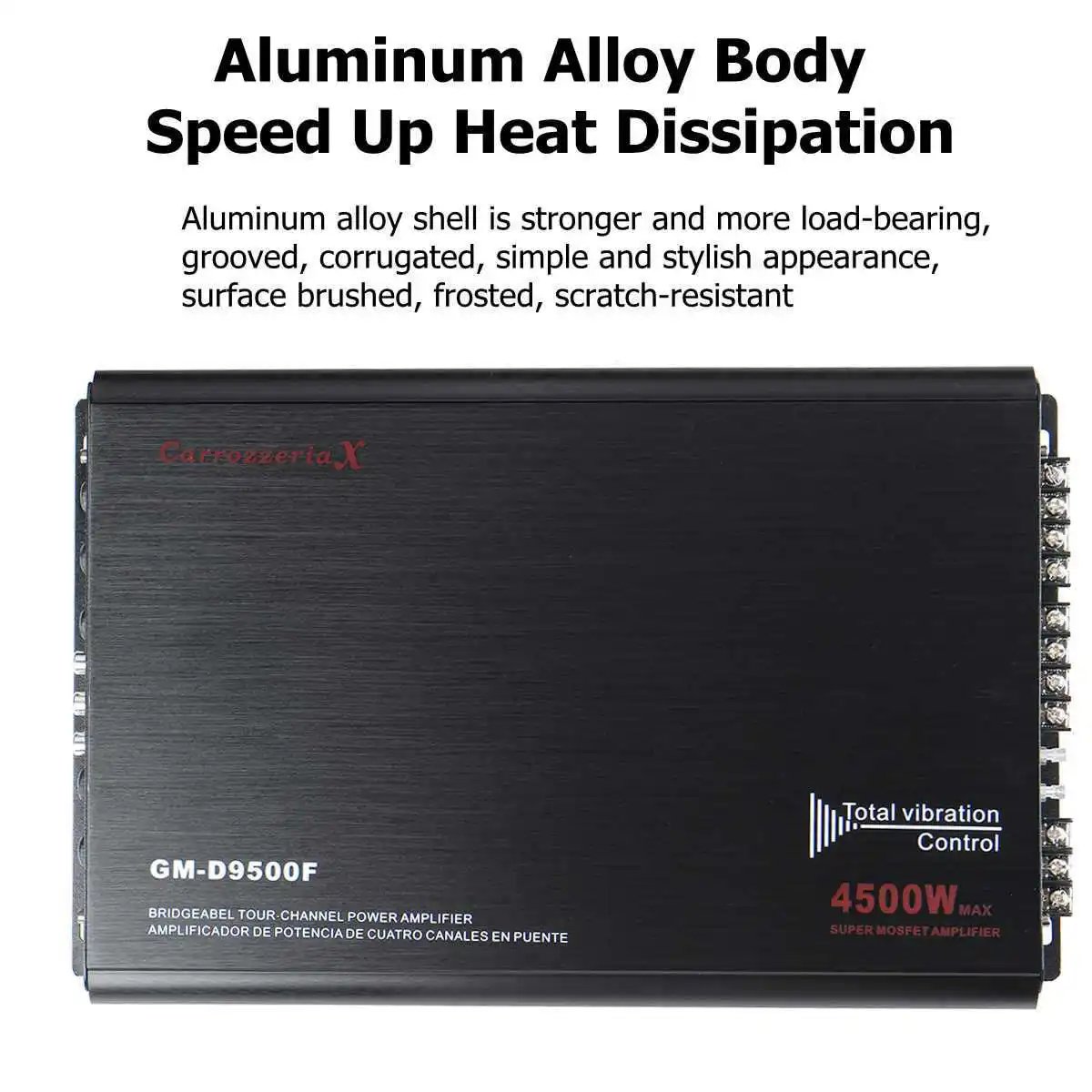 Car Power Amplifier Car Audio Multimedia Player 4500W 4 Channel High Power Vehicle Automobile Audio Power Amplifier