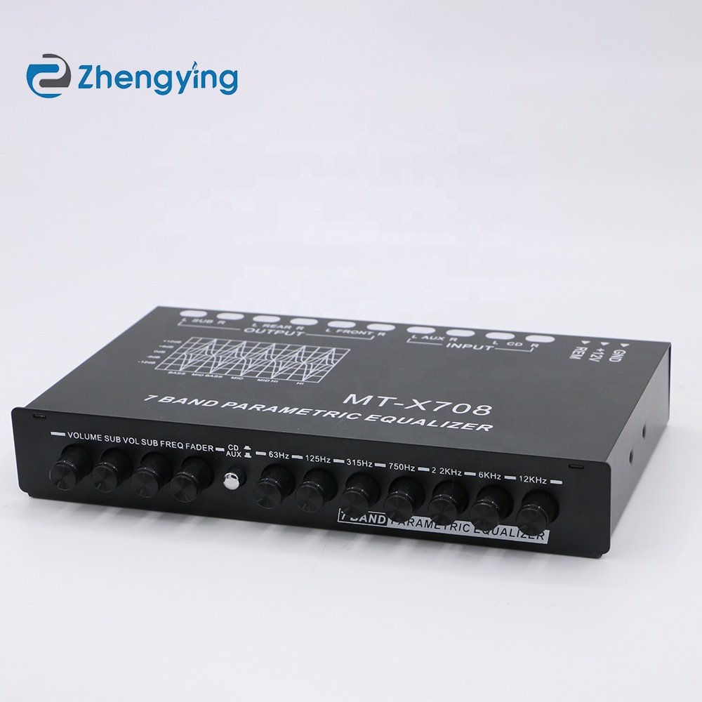 Zhengyin-LDZS EQ7-BAND Graphic Equalization Pre Amplifier with Frequency Sub Subwoofer 12V High Fidelity Car Amplifier