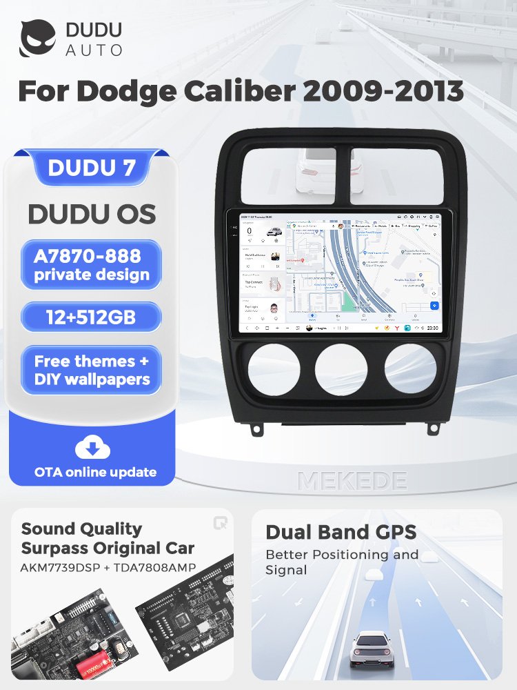 Mekede DUDUAUTO Vertical Touch Screen Radio Dvd Player Car Stereo for Dodge Caliber 2009-2013 with AUTO Radio Car Play