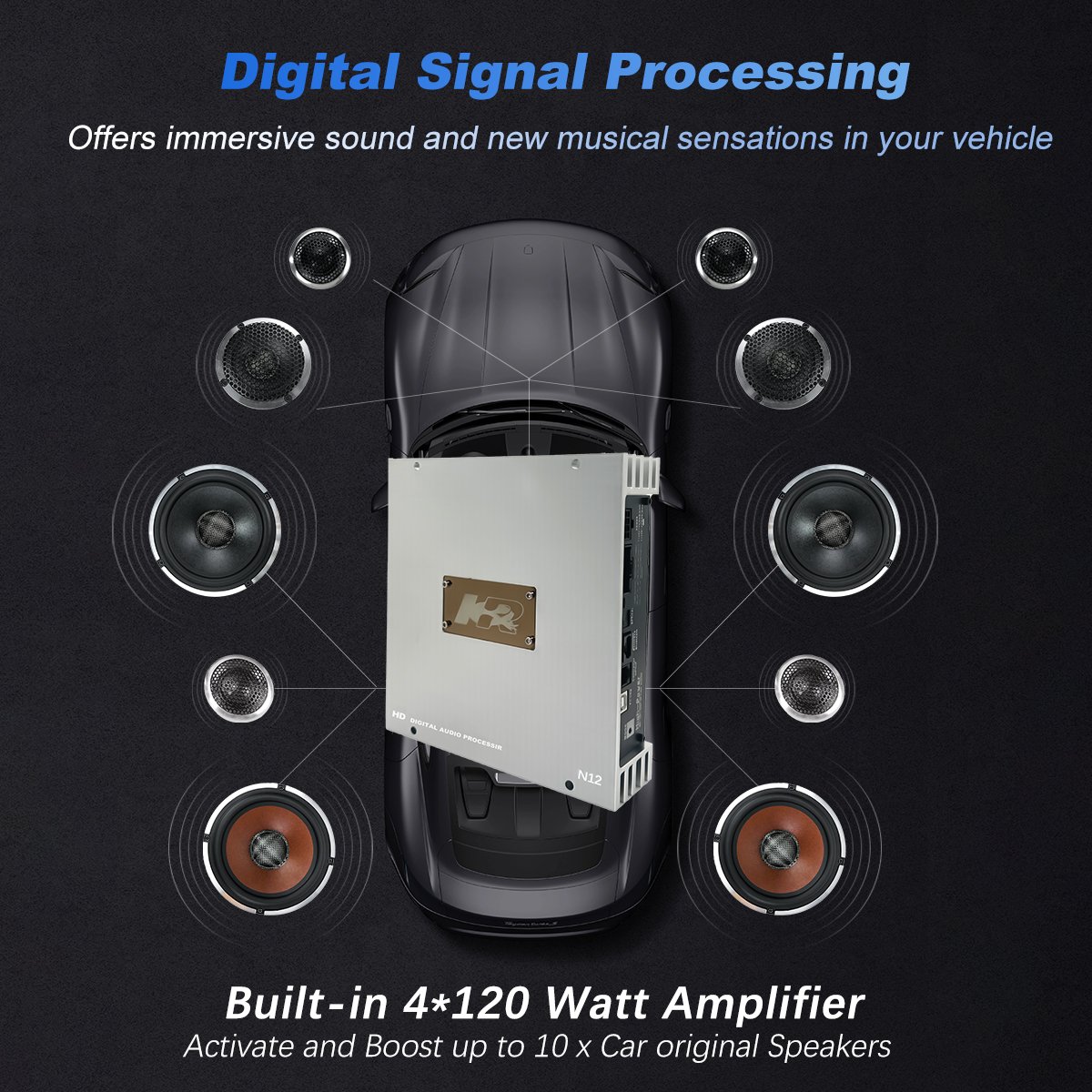 Zeming Professional 8 Channel Dsp Camplifier Aluminum Housing Audio Amplifier for Car