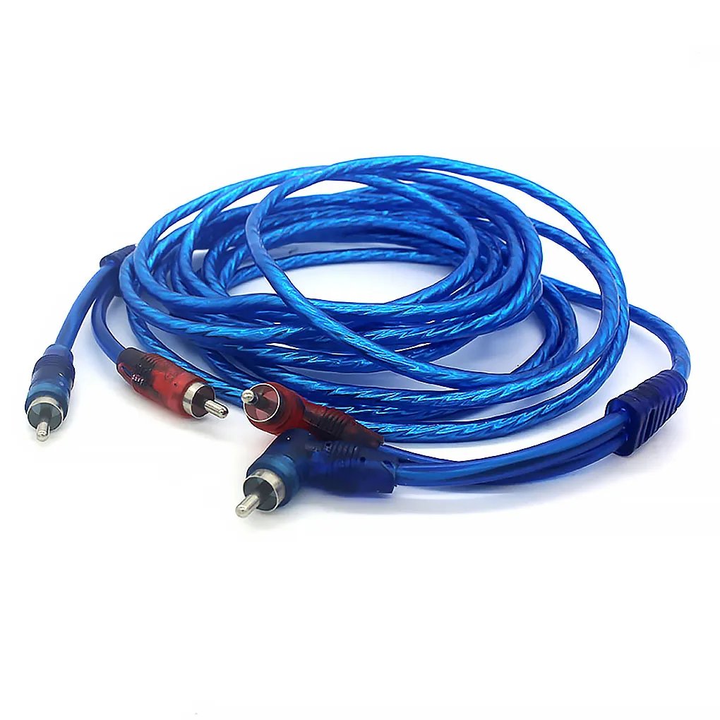 Car Amplifier Cable Installation Wiring RCA Wire Vehicle Digital Stereo Hi-fi Audio Cable 2m