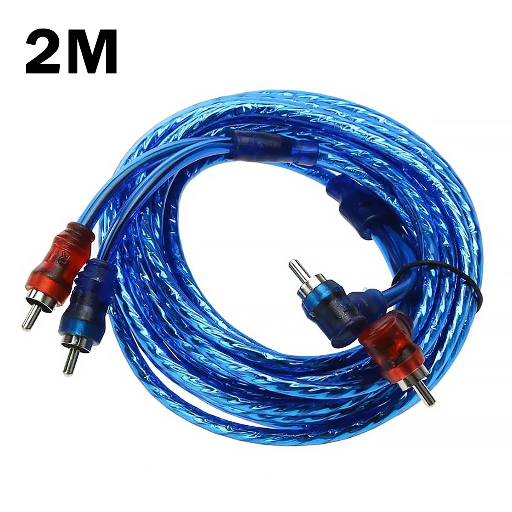 Car Amplifier Cable Installation Wiring RCA Wire Vehicle Digital Stereo Hi-fi Audio Cable 2m