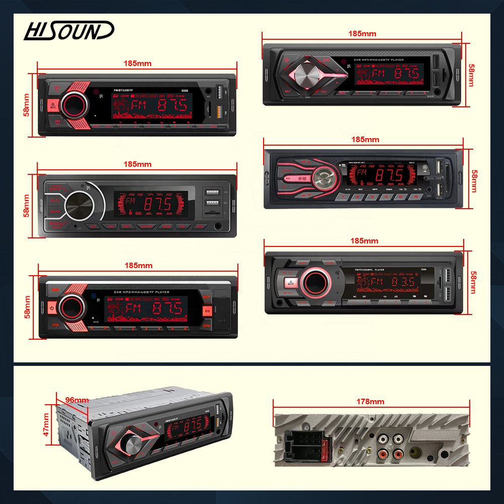 Wholesale 4usb Mp3 Player for Car Radio 1din Estereos Para Autos Audio Player Remote Control BT