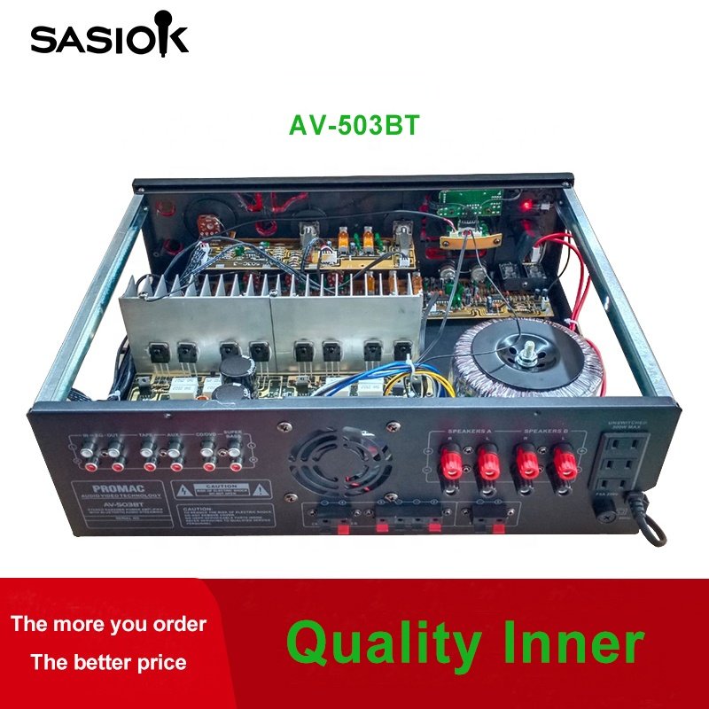 7.0 Channel AV-503BT EQ/SURROUND/BT/USB/SD/AUX/tape/CD/DVD/FM Radio/LED Blue-tooth Karaoke Amplifier Speaker Professional.
