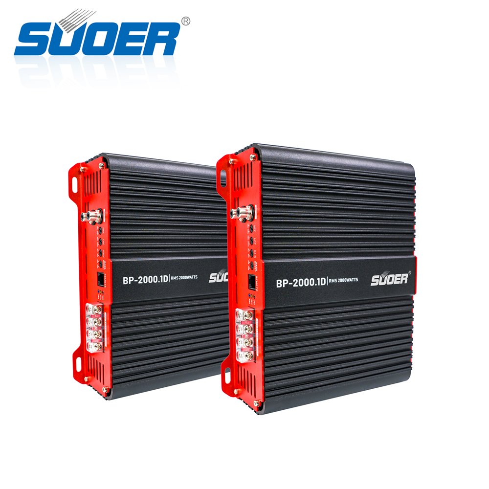 Suoer BP-2000 High-Power 2000W Mono Class D Car Power Amplifier Subwoofer Speaker 12V Modified Car Audio with Crossovers