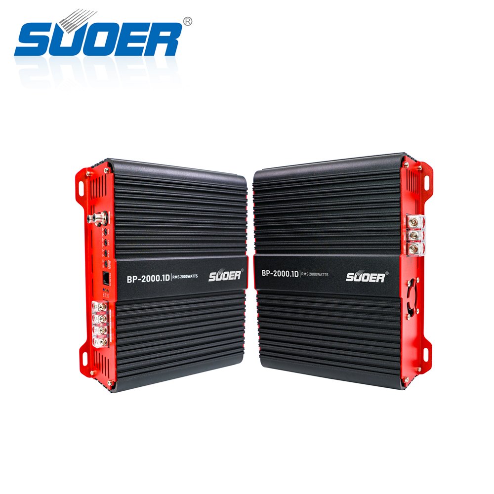 Suoer BP-2000 High-Power 2000W Mono Class D Car Power Amplifier Subwoofer Speaker 12V Modified Car Audio with Crossovers