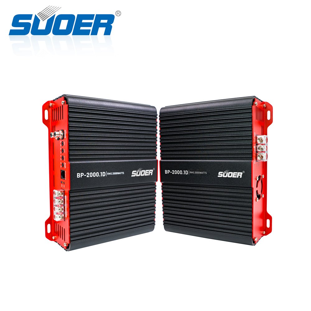 Suoer BP-2000 High-Power 2000W Mono Class D Car Power Amplifier Subwoofer Speaker 12V Modified Car Audio with Crossovers