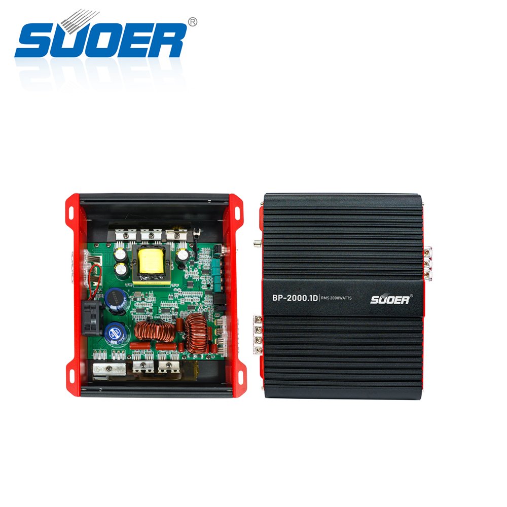 Suoer BP-2000 High-Power 2000W Mono Class D Car Power Amplifier Subwoofer Speaker 12V Modified Car Audio with Crossovers