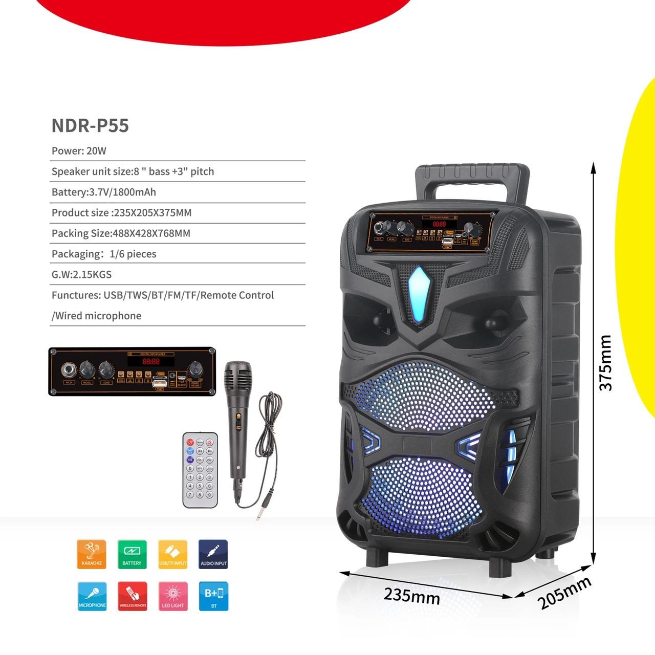New Products MP3 Player Zealot Bluetooth Music Speaker Soundcore Harman Trolley Kardon Sound Box with Smart Gadgets Mic