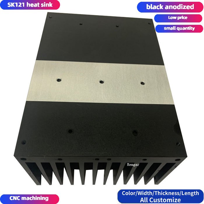 Black Anodized Sk121 112x67mm Heat Sink Extruded Aluminum Extrusion Profile Heatsink Electronic