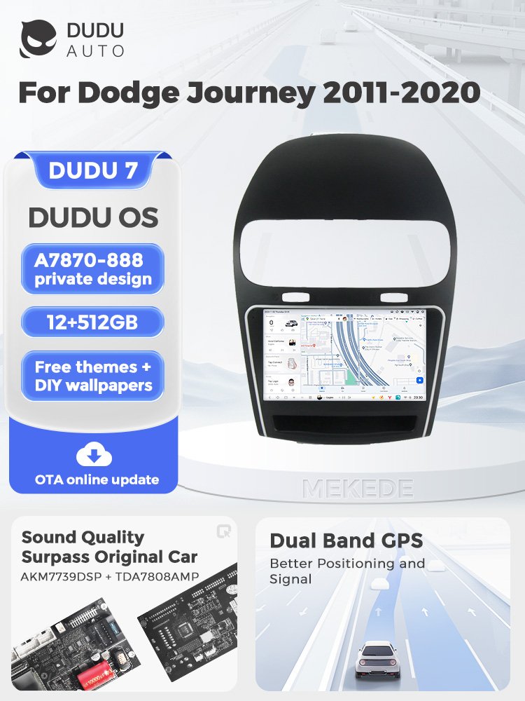 Mekede DUDUAUTO Android Car Stereo with Automatic Rotating Screen for Dodge Journey 2009-2012 with Car Multimedia Player