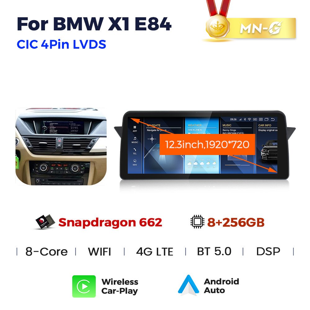 Navifly Snapdragon 680 Android System IPS Touch Screen 8 Core 8+256GB Car Stereo for BMW X1 E84 with Car Play Auto
