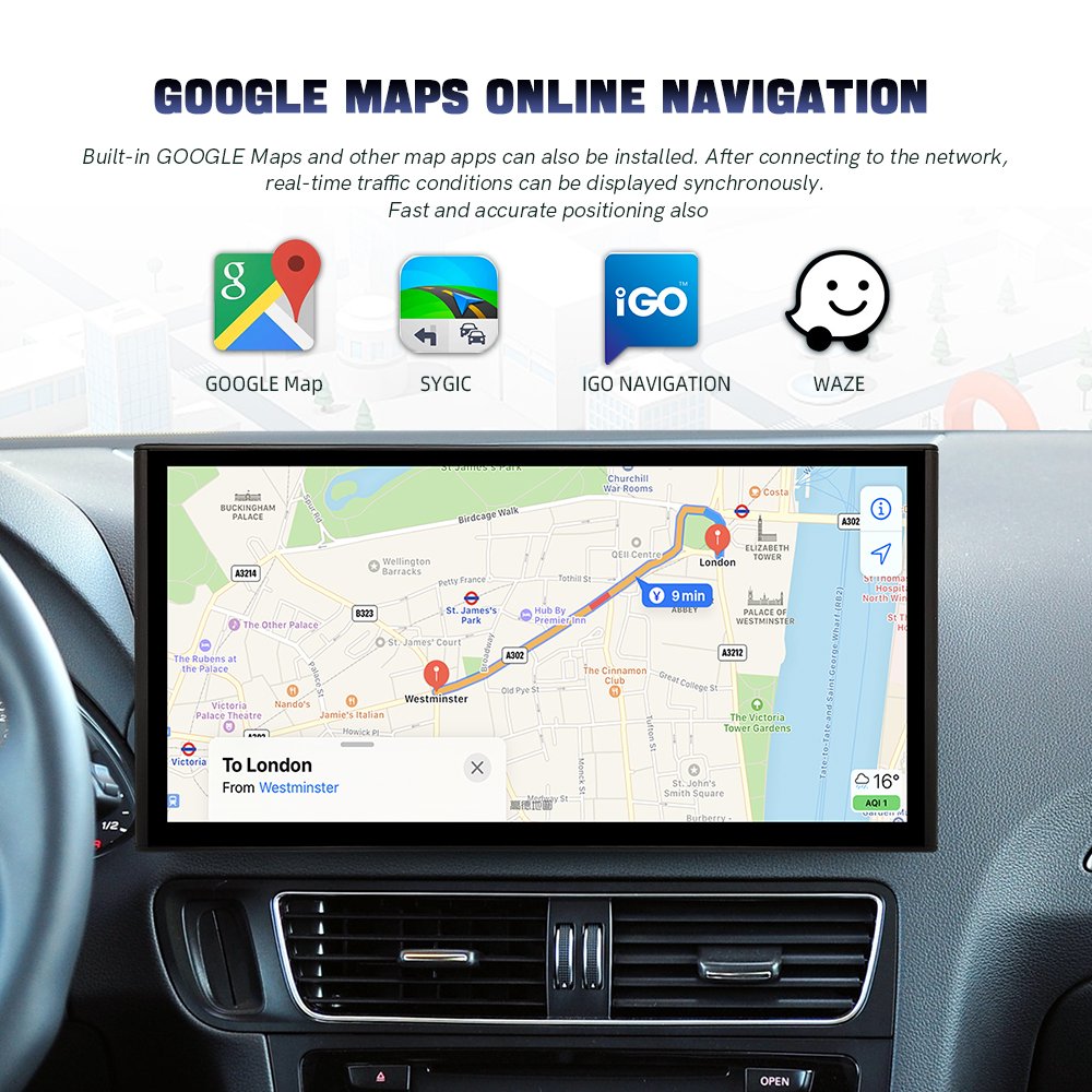 ZLH 13.1 Inch 8core HD1920*932P Touch Screen Android 13 AUTO Carplay for Audi Q5 A4 A5 2009-2016 Car Radio WiFi DVD Player Navi