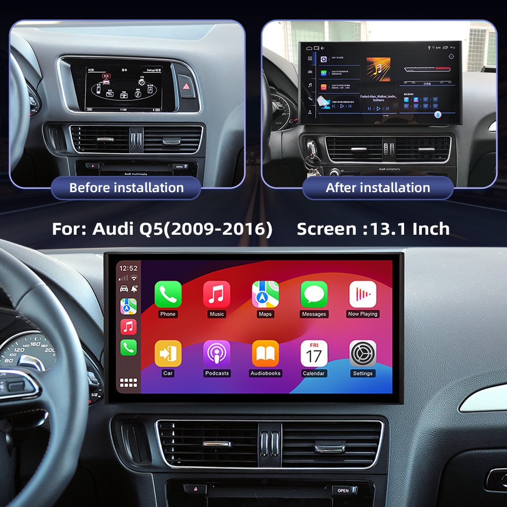 ZLH 13.1 Inch 8core HD1920*932P Touch Screen Android 13 AUTO Carplay for Audi Q5 A4 A5 2009-2016 Car Radio WiFi DVD Player Navi