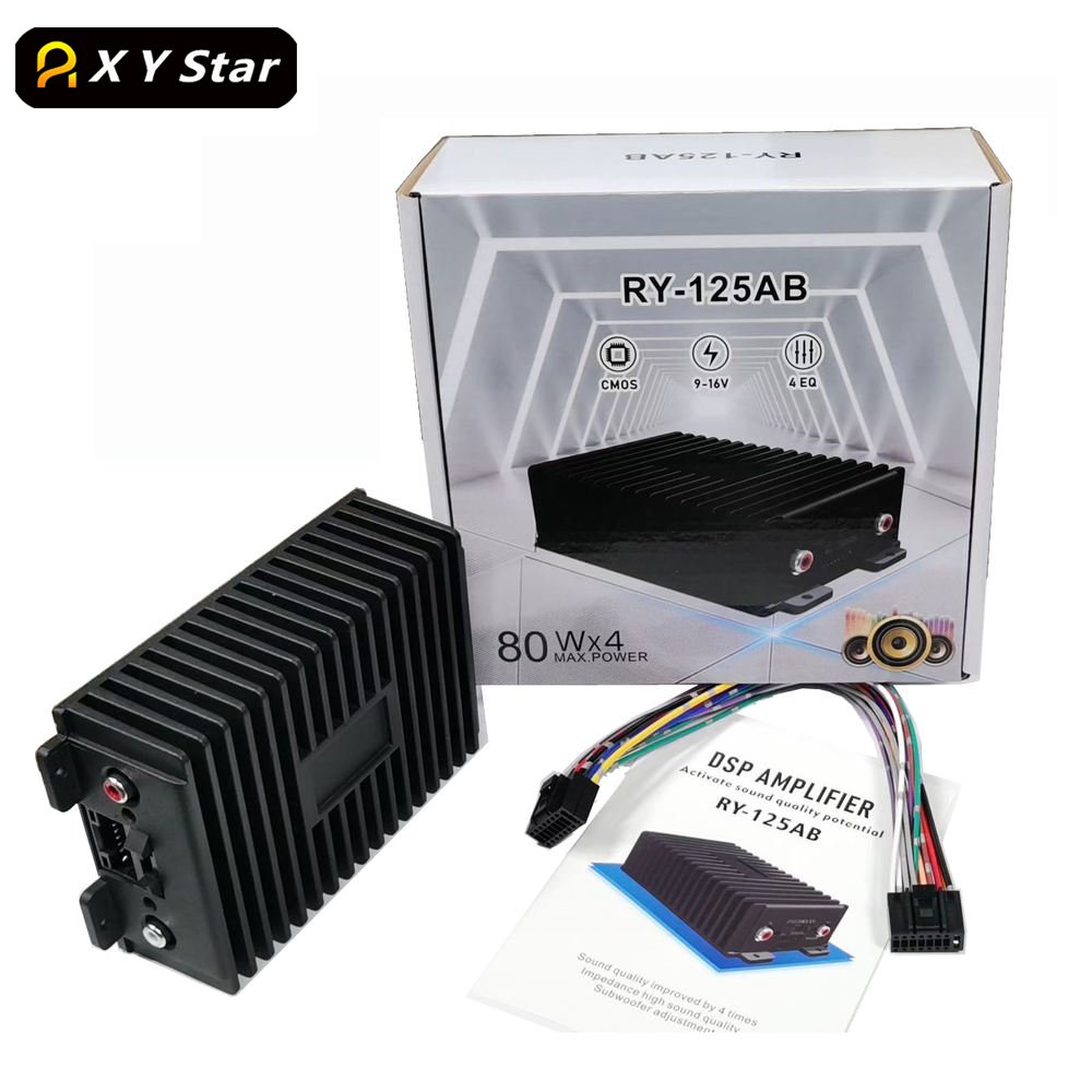 XYstar Android Stereo AB Class Equalizer Voice Bass DSP 12V HIFI High-power 4-channel Sound Digital System Car Audio Amplifier