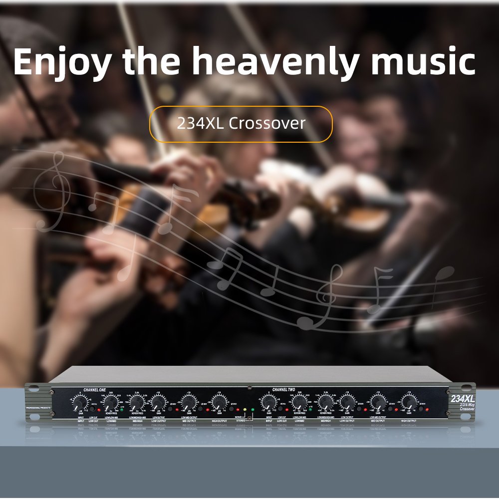 234XL Professional Digital Crossover Sound Peripheral Equipment Amplifier Speaker Stereo 2/3 Way Mono 4 Way Subwoofer Crossover