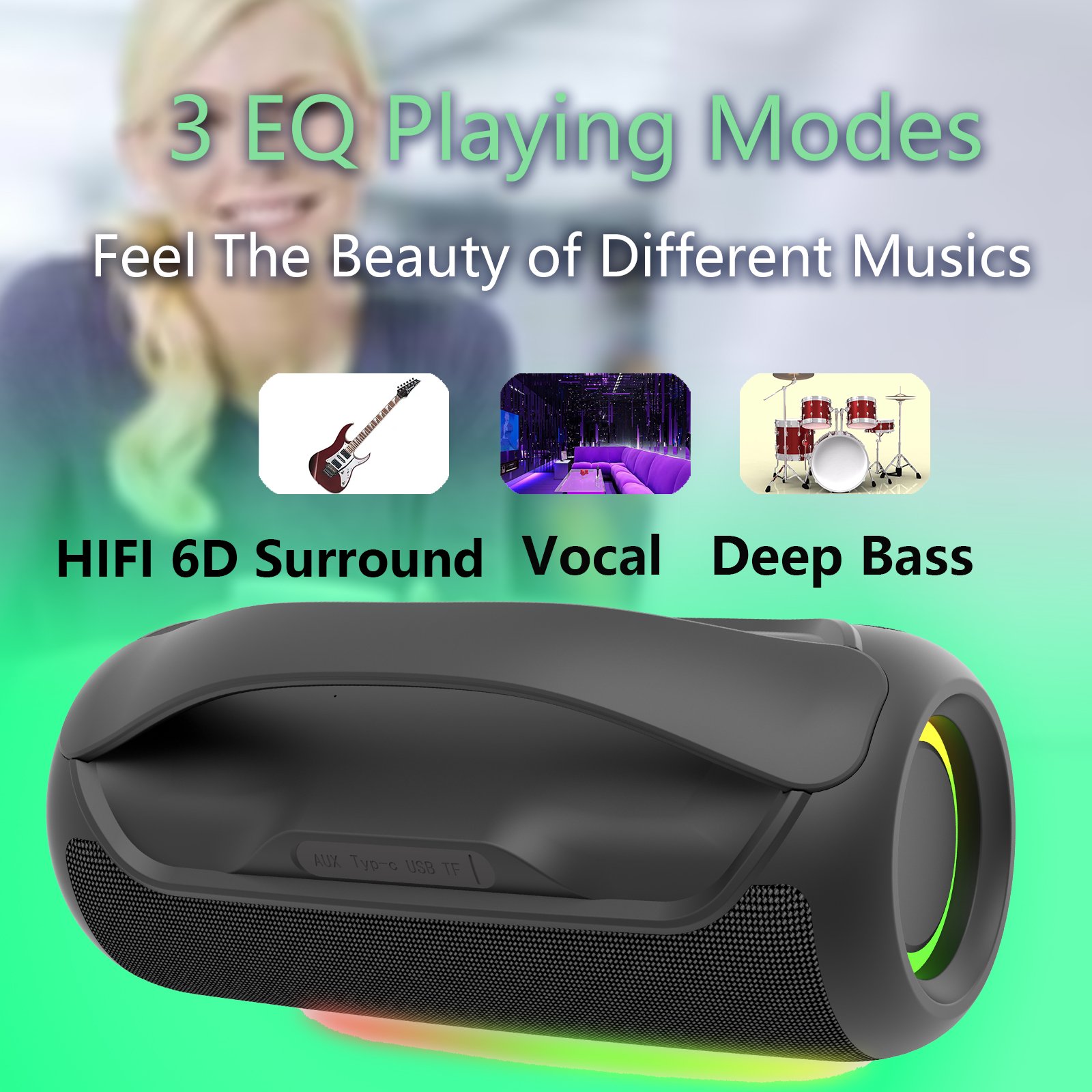 Gadgets 2024 Party box karaoke big battery powered hifi woofer professional sound speakers portable big power led speakers