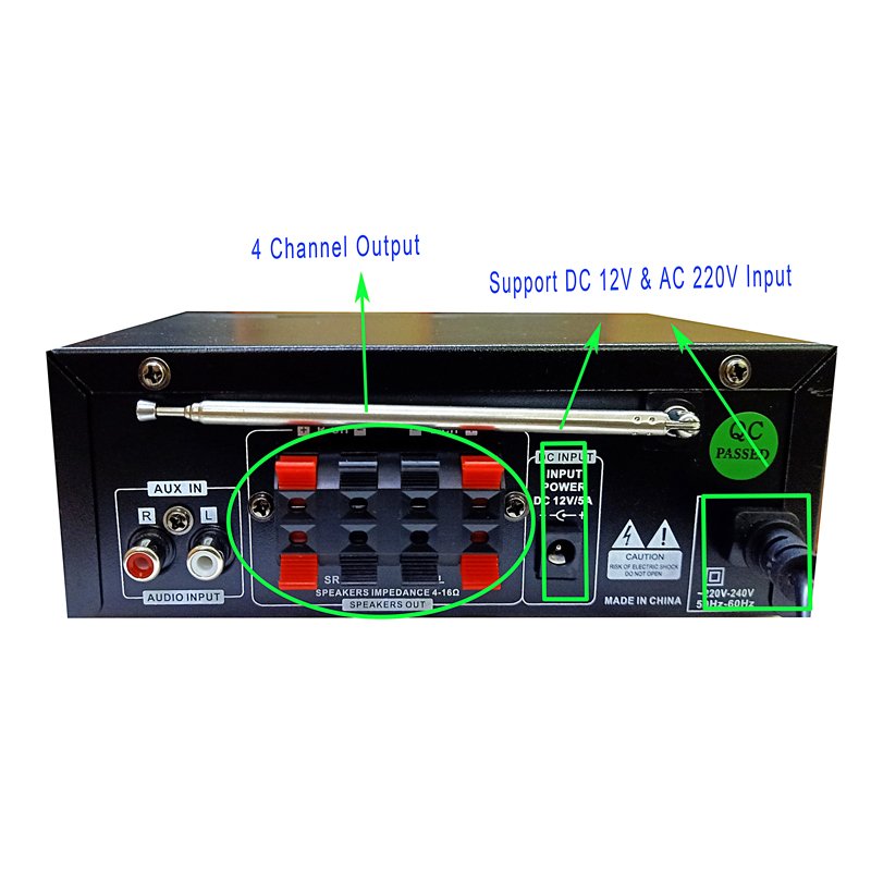 4CH Bluetooth Car Amplifier V12 4Channel Fullrange Prices 20W IC Mini Audio Stereo China Manufacturer Car Amplifiers 4 Canales