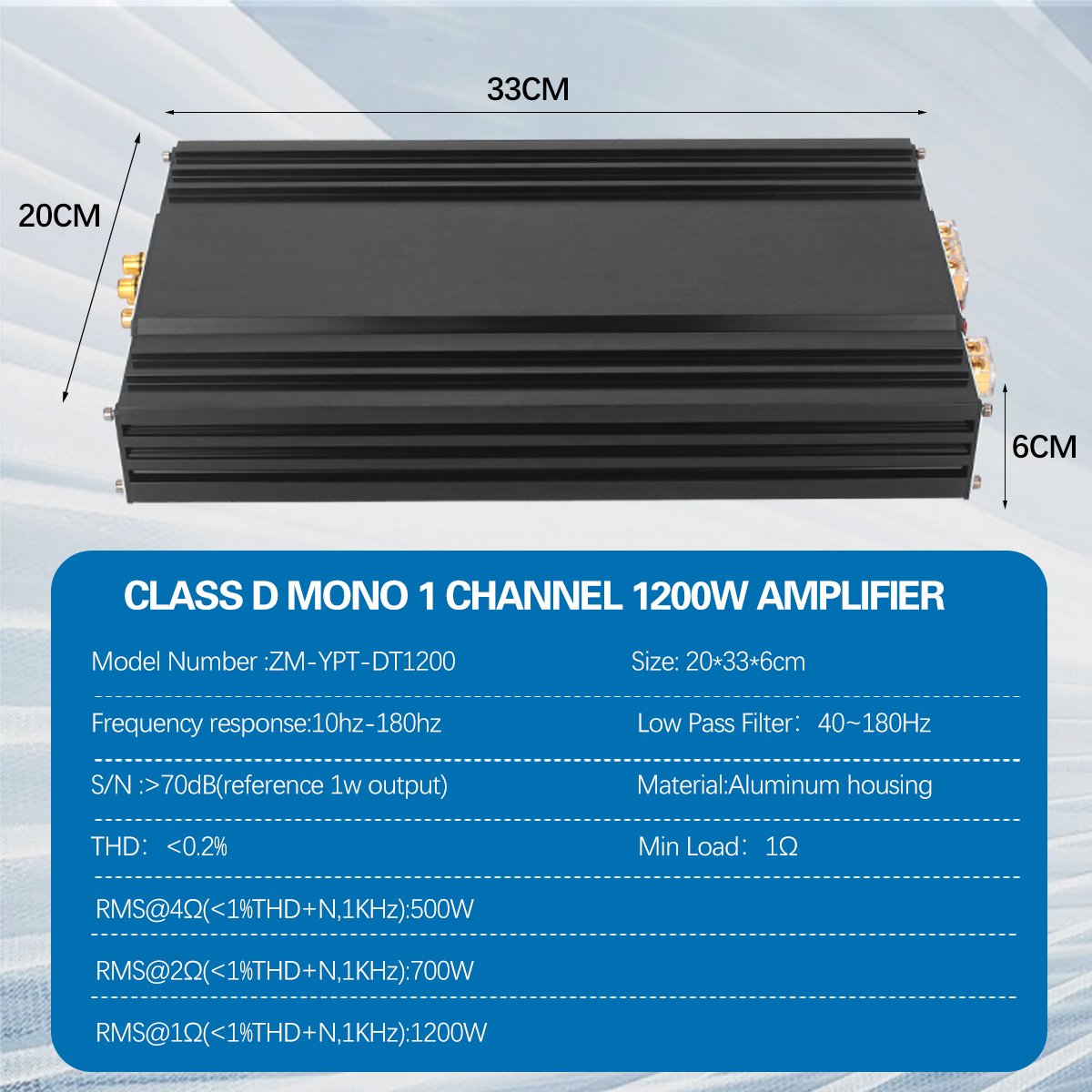 Korean Mono Block 600W 900W 1500w Class d Car Audio Amplifier