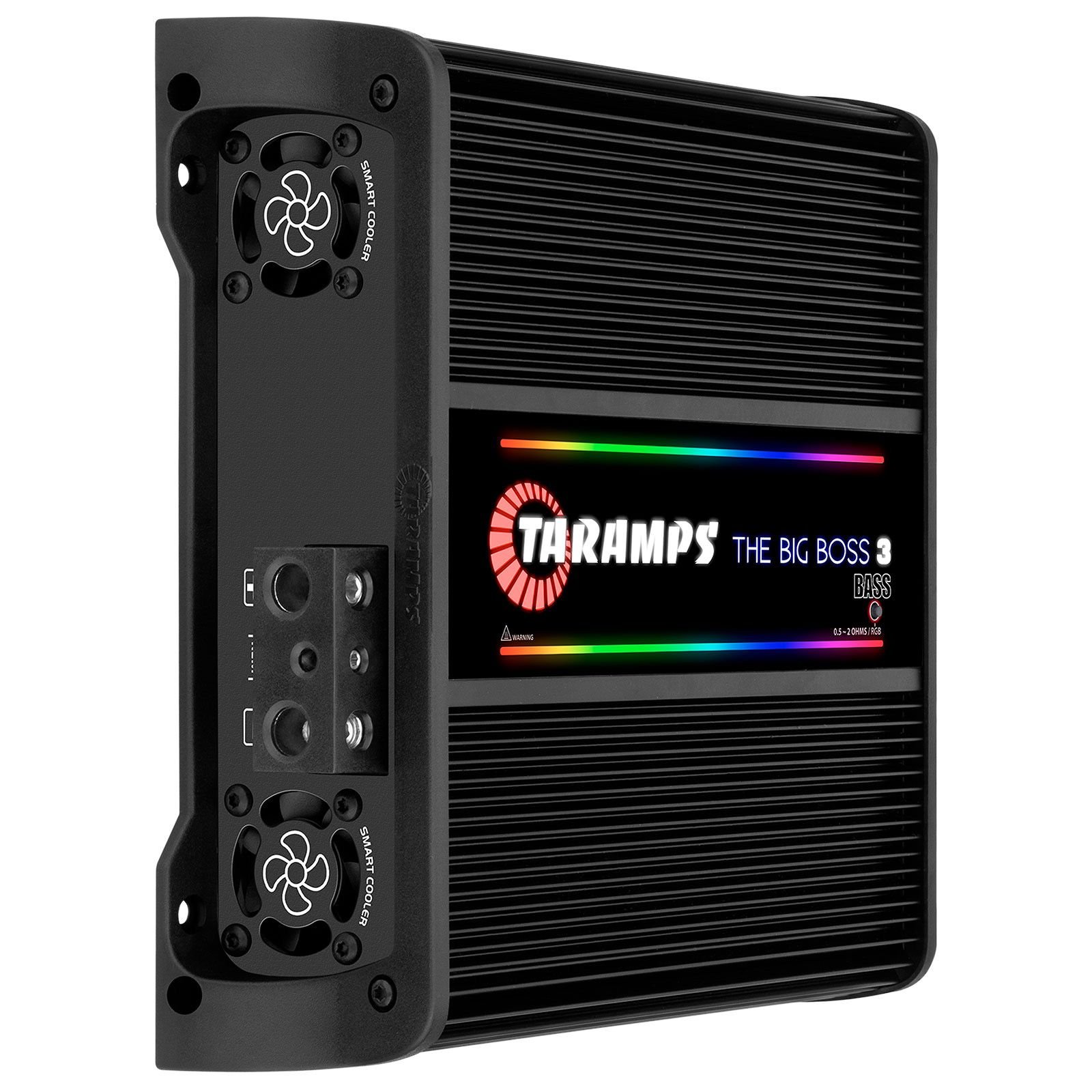 Taramps the Big Boss 3 Bass Black Color Amplifier 0.5 to 2 Ohms 3000 Watts RMS 108 RGB Effects Multi Impedance Class D Car Audio