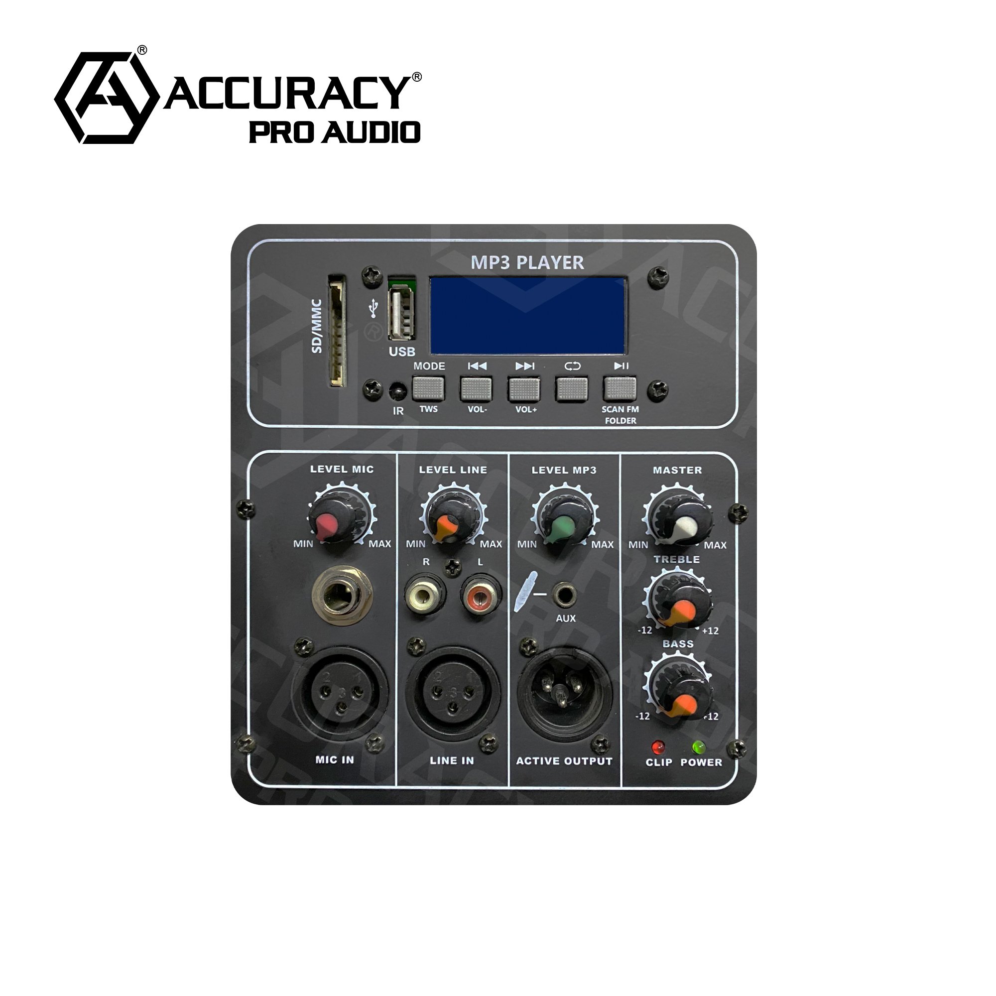 Accuracy Pro Audio APB 450W 15 Inch Speaker Output 4 Core Bi-amp Class H BT Mixer Power Amplifier Plate Module Board