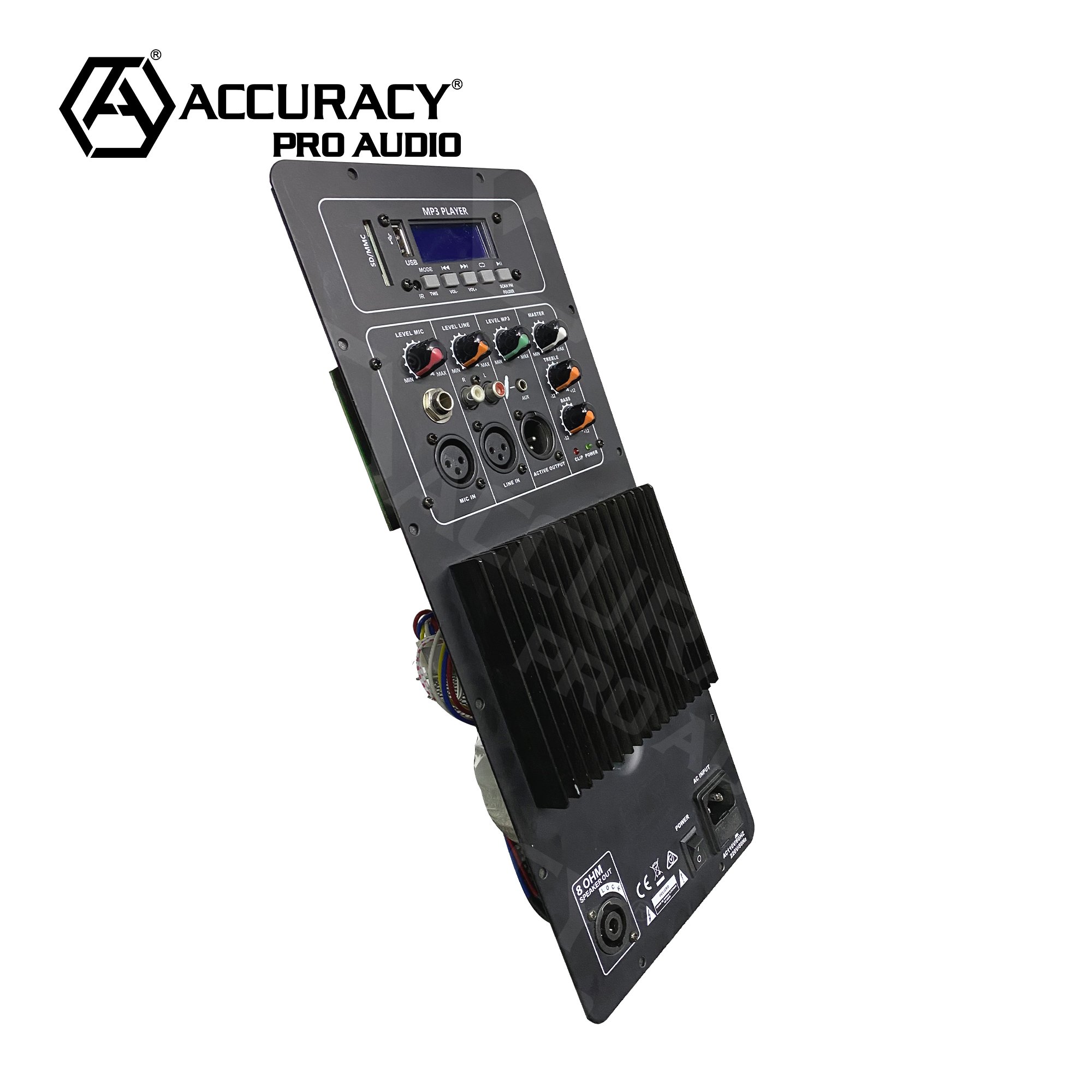 Accuracy Pro Audio APB 450W 15 Inch Speaker Output 4 Core Bi-amp Class H BT Mixer Power Amplifier Plate Module Board