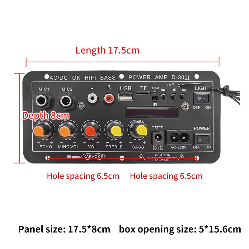 Customizable D30-II Home Amplifier Board 12V 24V 220V Support HI-FI Bass Power Amp USB Remote Control High Power Subwoofer Cars