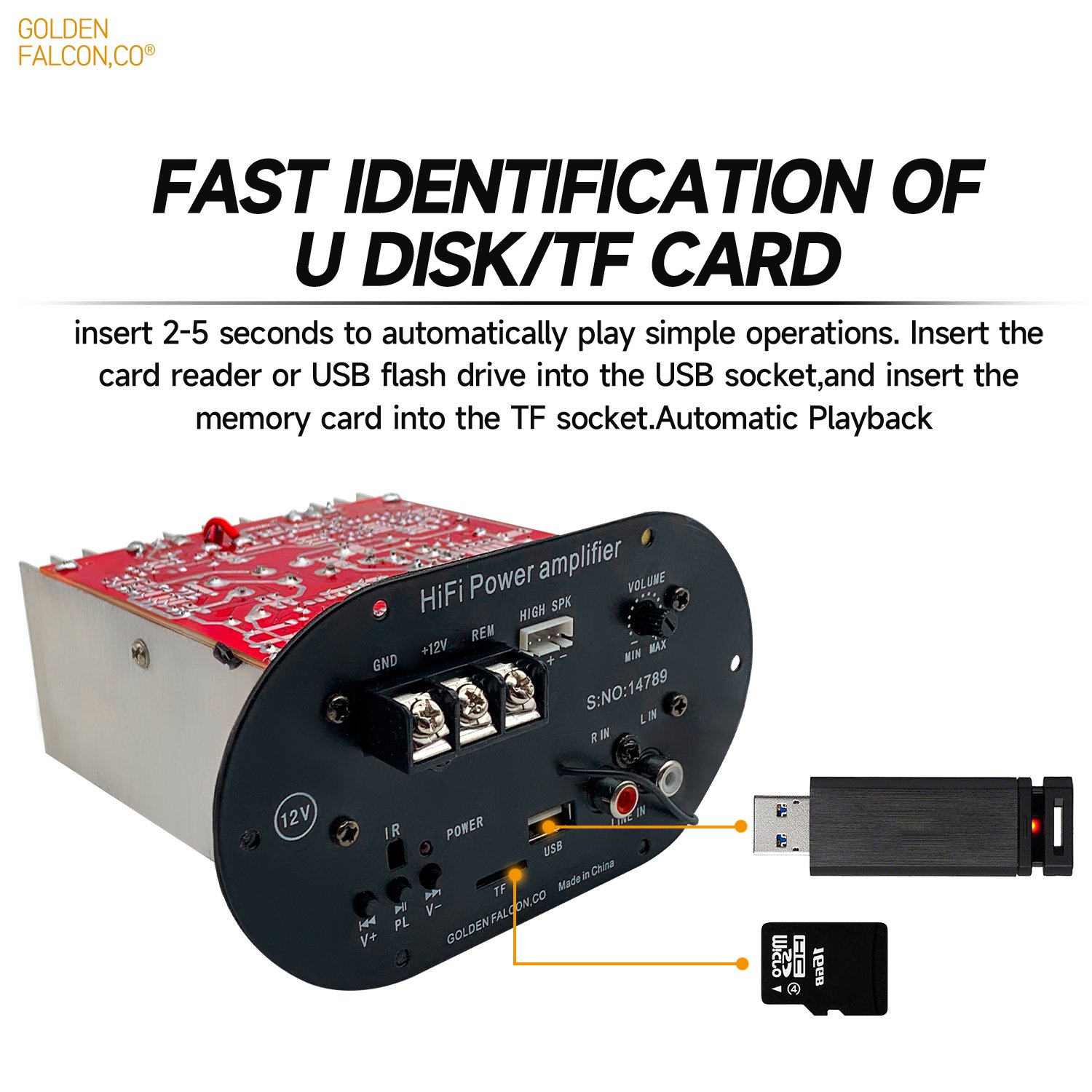 12V Subwoofer HIFI Bass Power Amp USB TF BT Car High Power Bass Amplifier Board