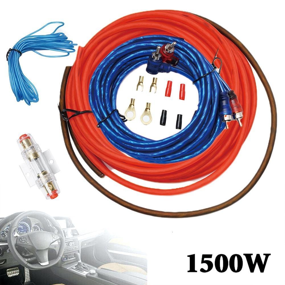 Universal Car 1500W 8GA 60AMP Car Audio Subwoofer Amplifier AMP Wiring Fuse Holder Wire Cable Kit Vehicle Modification Parts