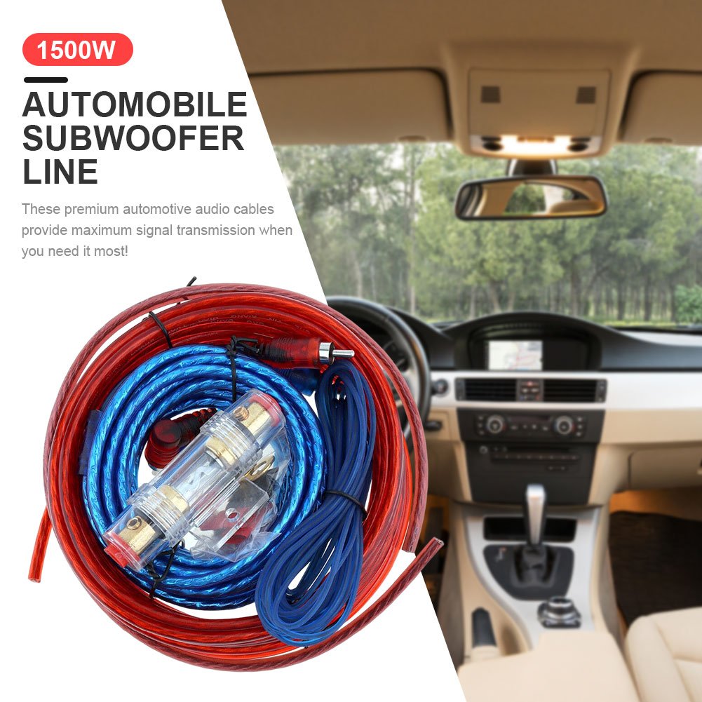 Universal Car 1500W 8GA 60AMP Car Audio Subwoofer Amplifier AMP Wiring Fuse Holder Wire Cable Kit Vehicle Modification Parts